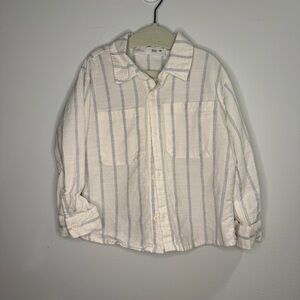 Zara Toddler Button Up Shirt With Vertical Stripes Size 18-24 Months